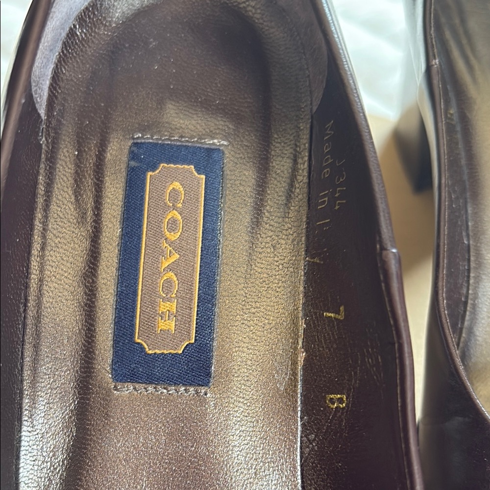 Coach Dark Brown Women's Block Heel Shoes - Picture 5 of 6